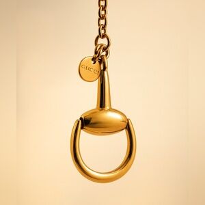Vintage Gold-Plated Horse Bit Gucci Pendant